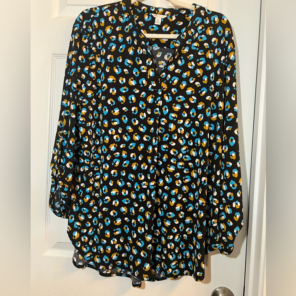 🦋 Cato Vibrant Leopard Print Blouse size xlarge
